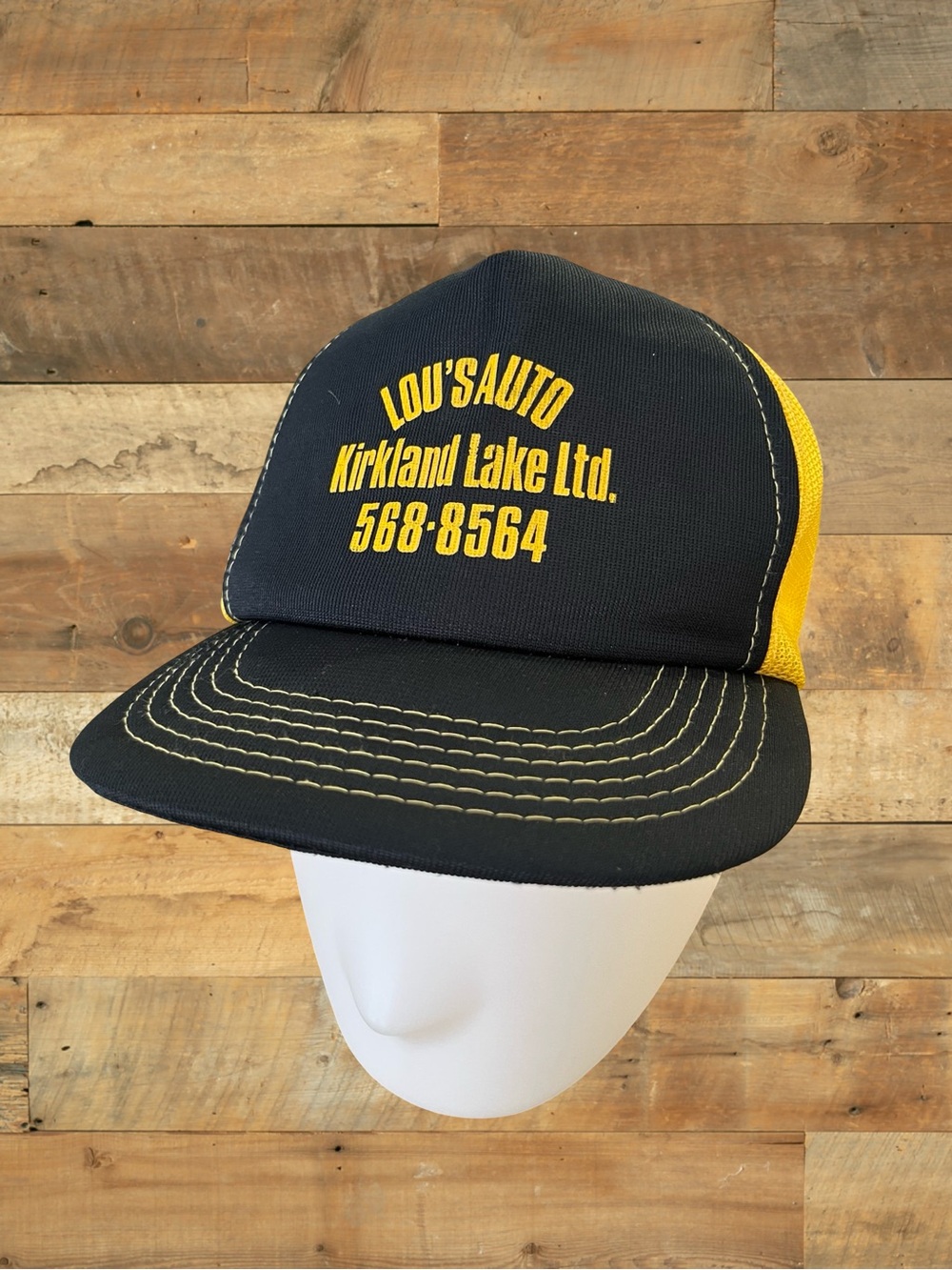 Yellow/Black Vintage 80s/90s Low’s Auto Kirkland Lake Trucker Hat Snapback